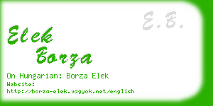 elek borza business card